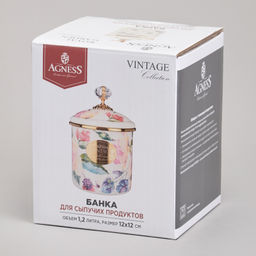 БАНКА ДЛЯ СЫПУЧИХ ПРОДУКТОВ AGNESS, СЕРИЯ ФЛАНДРИЯ, 12Х12СМ/ 1,2Л фото 2