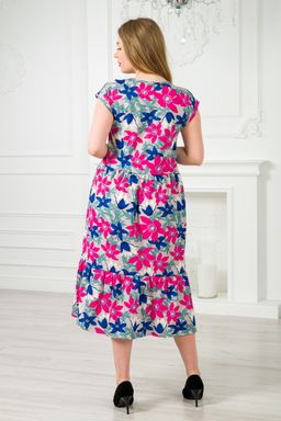 Платье женское из кулирки Шарлотта красные лилии - Амадэль фото 4