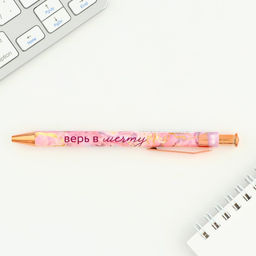 Цена за 10 шт. Ручка шариковая, синяя паста, 0.7 мм, пластик Верь в мечту