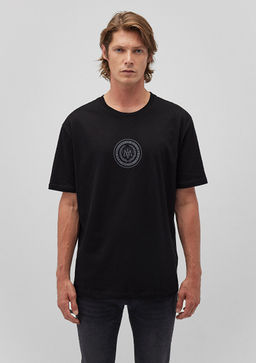 Muhur Logo Bask?l? Siyah Tisort - Mavi фото 2