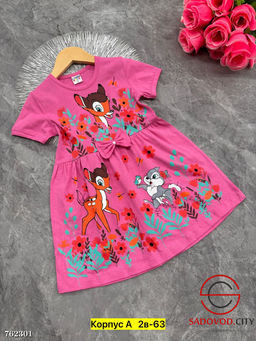 Базовое платье для девочки с принтом