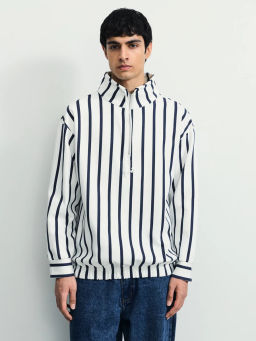 Толстовка в полоску на молнии / Zarina  фото 4