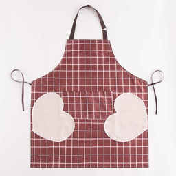 Фартук Доляна с карманами в клетку цв.бордо, 70*65 см  фото 3