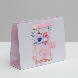 Пакет ламинированный горизонтальный Счастья, 22 17.5 8 см