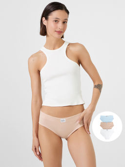 Цена за 2 штуки! Трусы женские слипы мультипак (3 шт.) в персиково-розовом цвете