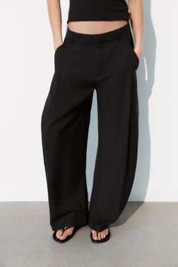 PANTAL?N FLUIDO PLIEGUES / Negro - Zara фото 2