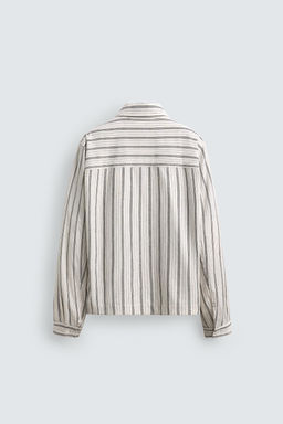 SOBRECAMISA FLUIDA RAYAS BORDADO / Crudo - Zara фото 8