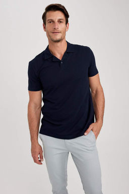 Футболка-поло Modern Fit Pique с короткими рукавами - Defacto фото 4