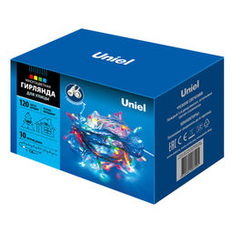 ULD-S1000-120/TWK MULTI IP67 Гирлянда светодиодная с эффектом мерцания, 10м. Соединяемая. 120 светодиодов. Разноцветный свет. Провод белый. TM Uniel.