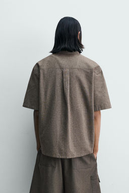 CAMISA OVERSIZE FIT BOLSILLOS / marr?n vigor? - Zara фото 3