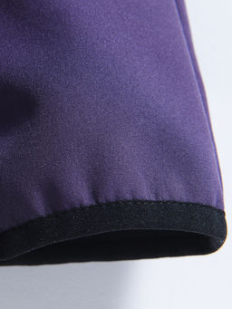 Куртка женская гибридная стёганая с капюшоном с графеновой подкладкой фиолетового цвета 9630_1F