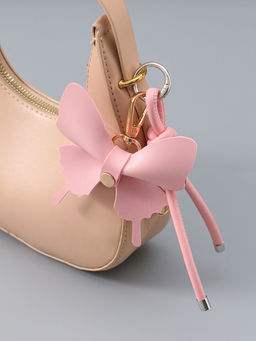 Брелок на карабине "Бабочка с узлом" розовый 13,5х9,5х2,5 см