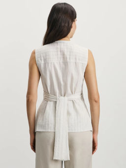 Блуза на запах из вискозы и льна / Zarina  фото 5