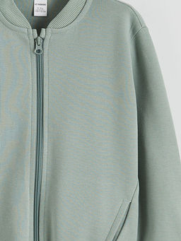 Kolej Yaka Basic Erkek ?ocuk Fermuarl? Sweatshirt