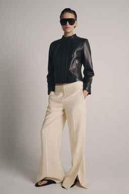 CHAQUETA PIEL 100% ZW COLLECTION LIMITED EDITION / Marr?n oscuro
