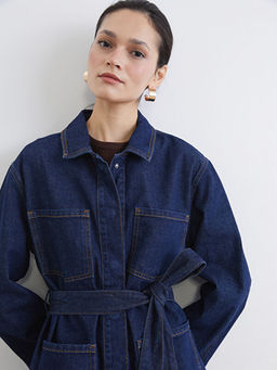 G?mlek Yaka Kad?n Jean Ceket