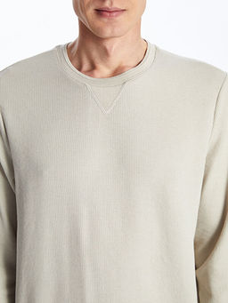 Bisiklet Yaka Uzun Kollu Erkek Sweatshirt