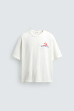 CAMISETA ESTAMPADOS BORDADOS COMBINADOS / Blanco roto - Zara фото 7