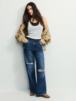 Джинсы wide leg с высокой посадкой / Zarina