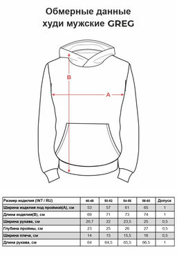 Худи мужское GREG aus Russland G171-RM-2002_R (бирюза)  фото 2