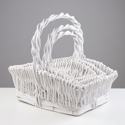 Корзина плетёная для хранения Tasa, из лозы, с ручкой, белая, набор 3 шт.