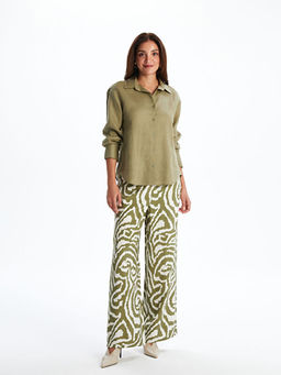 Beli Lastikli Desenli Kad?n Pantolon