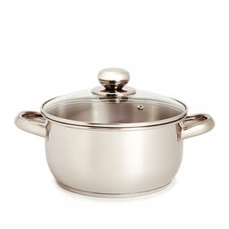 Кастрюля ПРИМА БЛЕСК 2,5л стекл.крышка с ТРС-3 объем. ручки арт.1с2386, 3с89 Аша