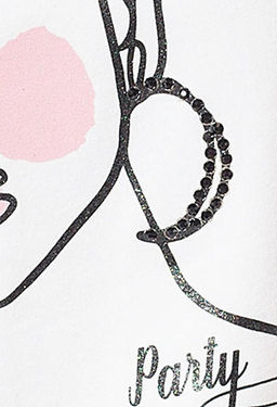 Футболка из премиального хлопка без рукава, со спущенным плечом,с вышивкой черными пайетками