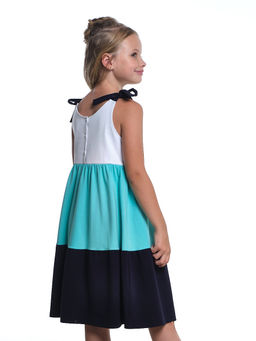 Платье сарафан триколор UD 7595 белый/бирюза/синий - Mini maxi фото 2