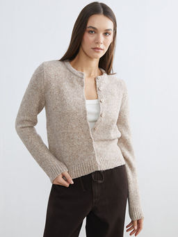 Bisiklet Yaka Y?n Kar???ml? Kad?n Triko H?rka