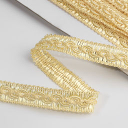 Цена за 2 шт. Тесьма декоративная «Змейка», 15 мм, 10 ± 1 м, цвет золотой