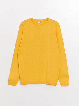 Bisiklet Yaka Basic Uzun Kollu K?z ?ocuk Triko Kazak