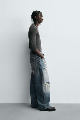RIPPED BALLOON FIT JEANS - Zara фото 4