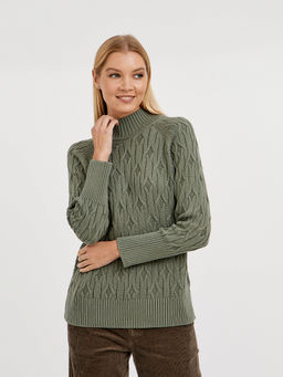 джемпер женский хлопковый с объемным узором и со спущенной линией плеча - Glenfield фото 7