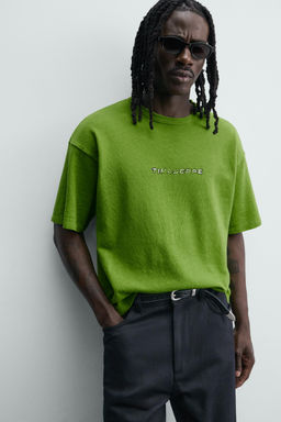 CAMISETA RELAXED FIT ESTAMPADOS LAVADOS / Verde