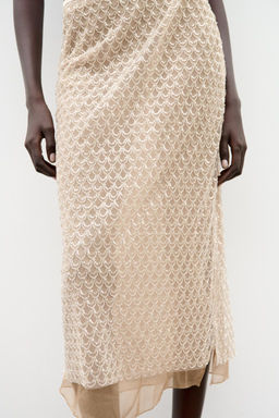 BEADED SEQUINNED MIDI SKIRT - Zara фото 7
