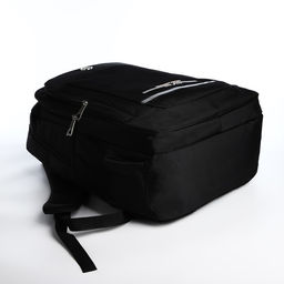 Рюкзак молодёжный из текстиля, 2 отдела на молнии, 4 кармана, цвет чёрный/оранжевый - Simaland фото 3