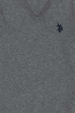 Серый меланжевый базовый свитер для мальчика - U.s. polo assn фото 6