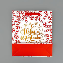 Пакет подарочный новогодний ламинированный «Новогодние леденцы», тиснение, M 30 х 26 х 9 см