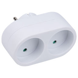 S-ES2-16O WHITE Разветвитель сетевой, б/з. 2 гнезда. 16А, 3500Вт. Белый. ТМ Uniel