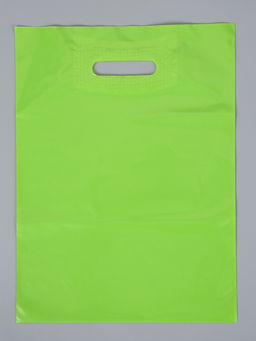 Цена за 50 шт. Пакет полиэтиленовый с вырубной ручкой, Салатовый 30-40 См, 60 мкм