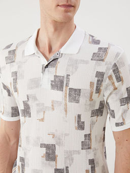 Polo Yaka Desenli Pike Erkek Ti??rt