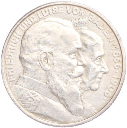2 марки 1906 года Германия (Баден) 50 лет свадьбе Фридриха I и Луизы Прусской