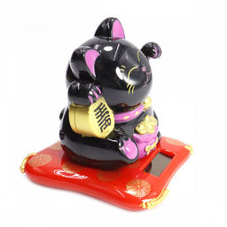 Манеки Неко оберег на процветание Манящий кот черный - Сандаловый дом фото 2