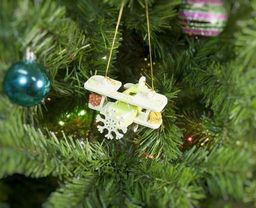 Деревянная елочная игрушка: Самолет Биплан 90YY61-504