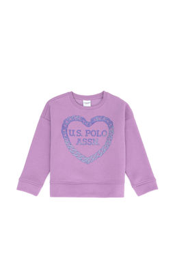 Сиреневый свитшот для девочки - U.s. polo assn фото 7