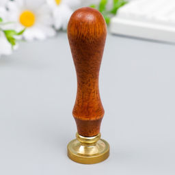 Печать для сургуча с деревянной ручкой «Улыбнись», 9×2.5×2.5 см