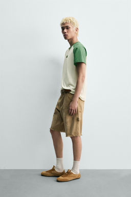 CAMISETA COLOR BLOCK ESTAMPADO BRASIL / Verde / Crudo