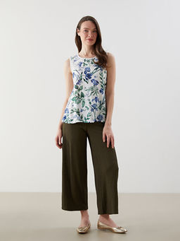 Bisiklet Yaka ?i?ekli Bluz