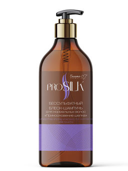 Белита-М PROSILK Шампунь-блеск Бессульфатный для нормальных волос "Прикосновение шелка" 750г